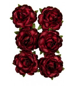 FLEURS ROSES 3 CM X 5 - BORDEAUX