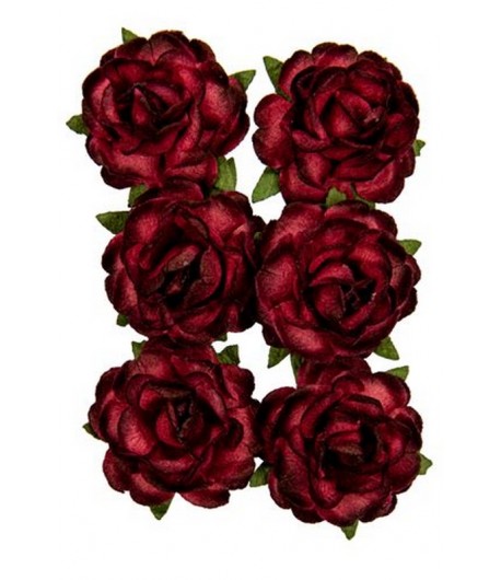 FLEURS ROSES 3 CM X 5 - BORDEAUX