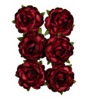 FLEURS ROSES 3 CM X 5 - BORDEAUX