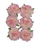 FLEURS ROSES 3 CM X 6 - BLANC / ROSE CLAIR