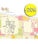 TAMPON + DIE COCHON ET BONHOMME DE NEIGE