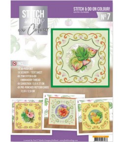 KIT STITCH AND DO FEUILLES 3D COLOURFUL EXOTIC FLOWERS COLOUR 07