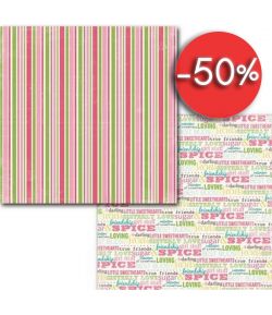 PAPIER SUGAR AND SPICE STRIPE 30.5 X 30.5 CM - CARTA BELLA TRUE FRIENDS