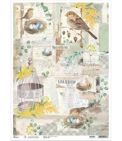 PAPIER DE RIZ A3 SPARROW HILL 30.6 X 42.7CM CBRM025