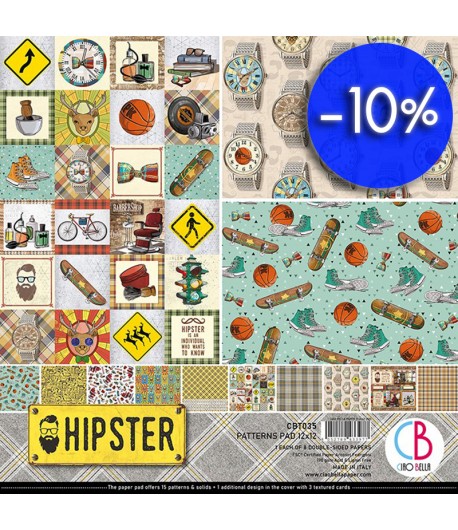 BLOC 8 FEUILLES HIPSTER CIAO BELLA 30X30 CM CBT035