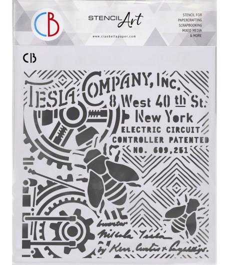 POCHOIR TESLA COMPANY INC 22X24 CM - CIAO BELLA MS8-015