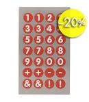 STICKERS CHIFFRES ROND ROUGE