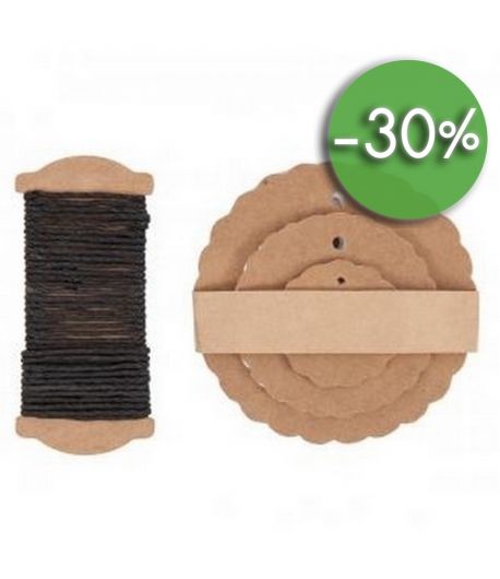 ETIQUETTES CADEAUX RONDS FESTONNÉS X 30