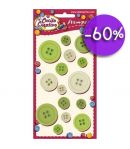 BOUTONS VERTS/GRIS X 15 - BLP006