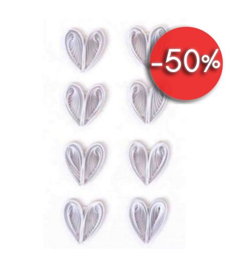 STICKERS QUILLING COEURS BLANCS