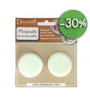 PLAQUES RONDES EN TERRE BLANCHE X2 DIAM 4.5CM