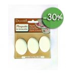 PLAQUES OVALES EN TERRE BLANCHE X3  3.5X5CM