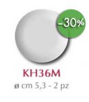 PLAQUES RONDES EN TERRE BLANCHE X 2 DIAM 5.3CM