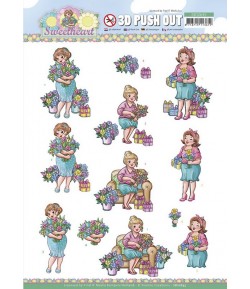FEUILLE 3D BUBBLY GIRLS SWEETHEART  SB10645