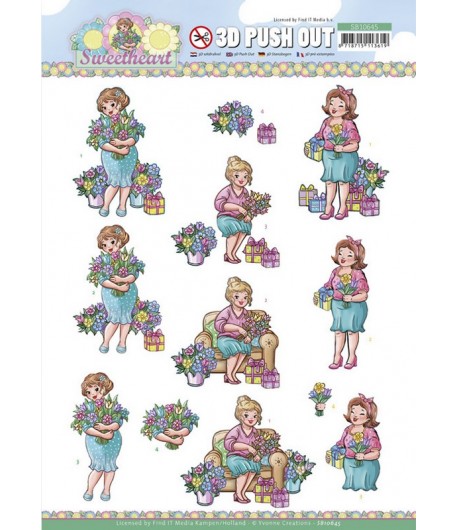 FEUILLE 3D BUBBLY GIRLS SWEETHEART  SB10645