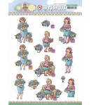 FEUILLE 3D BUBBLY GIRLS SWEETHEART  SB10645