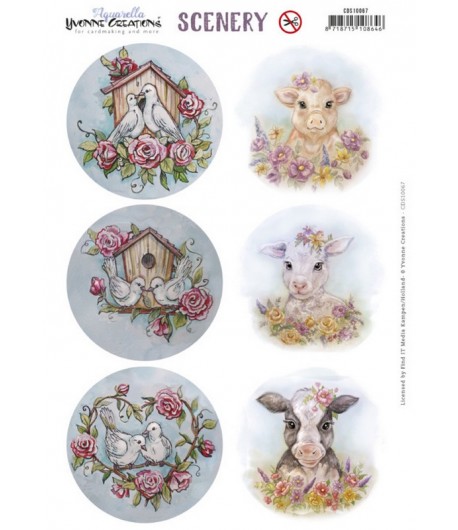 FEUILLE ANIMALS CIRCLE - AQUARELLA CDS10066