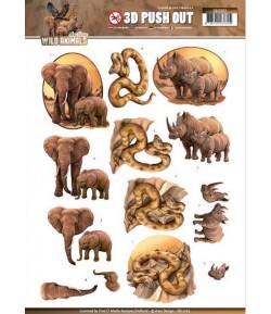 FEUILLE 3D WILD ANIMALS SB10162