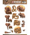 FEUILLE 3D WILD ANIMALS SB10162