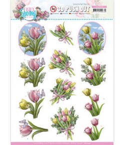 FEUILLE 3D TULIPS - SPRING HERE SB10332