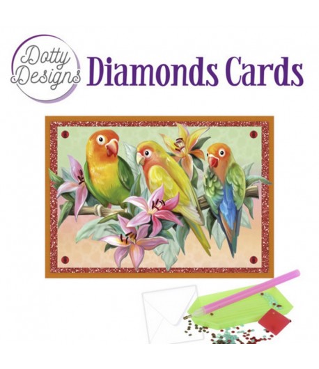 MINI KIT CARTE DIAMONDS TROPICAL BIRDS 10X15CM DDDC1082