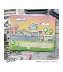 POCHOIR 15 X 15 CM - LOADS OF ROAD  - HEFFY DOODLE