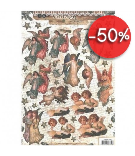 FEUILLE 3D ANGES VINTAGE
