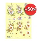FEUILLE 3D FLEURS BLANCHES FOND JAUNE
