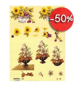 FEUILLE 3D FLEURS EN POT