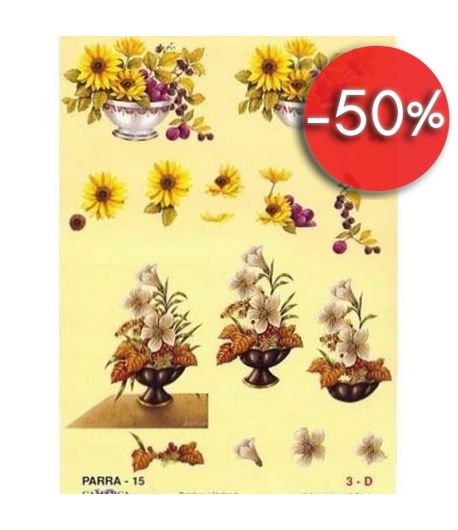FEUILLE 3D FLEURS EN POT
