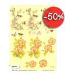 FEUILLE 3D FLEURS ET PAPILLONS PAR018
