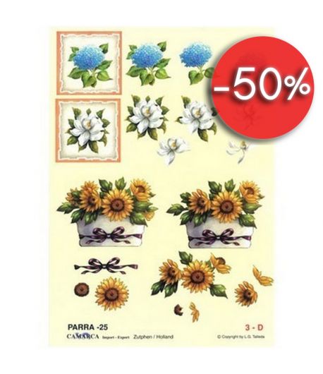 FEUILLE 3D TOURNESOLS ET FLEURS