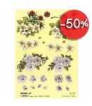 FEUILLE 3D 2 BOUQUETS SUR FOND JAUNE