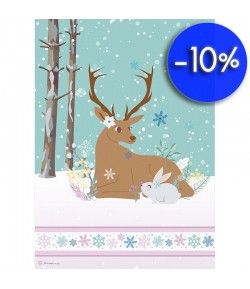 PAPIER DE RIZ A4 RENNE ET LAPIN 21 X 29.7 DFSA4421