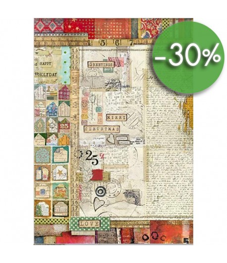 PAPIER DE RIZ PATCHWORK A3 29.7 X 41.9 DFSA3044 STAMPERIA