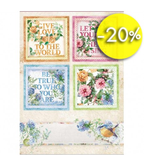 PAPIER DE RIZ A4 CARTES FLEURS 21 X 29.7 DFSA4418