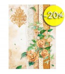 PAPIER DE RIZ A4  FLEURS ORANGES 21 X 29.7 DFSA4416