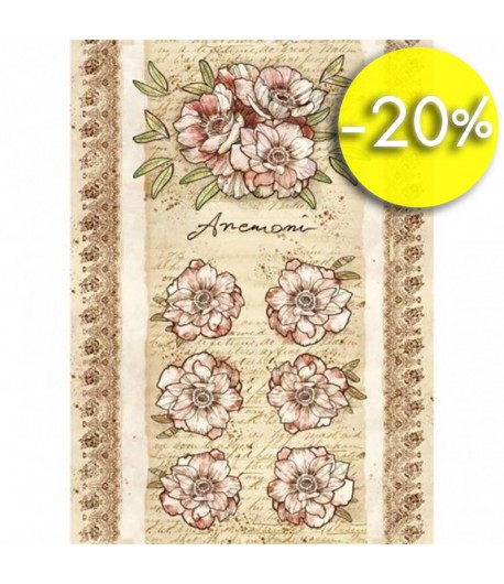 PAPIER DE RIZ ANEMONES 21 X 29.7 DFSA4379