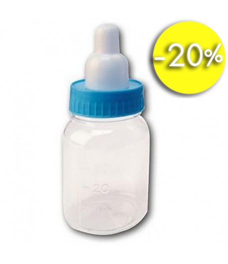 6 BIBERONS BLEUS 3.7 X 9 CM