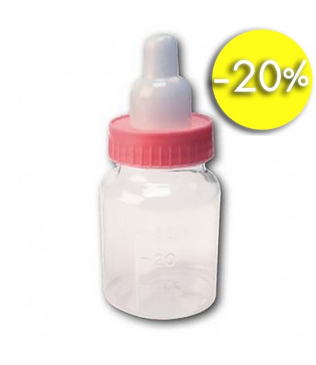 6 BIBERONS ROSE 3.7 X 9 CM