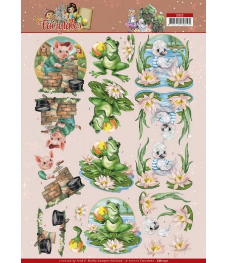 FEUILLE 3D FAIRYTALES - LITTLE PIG CD11231