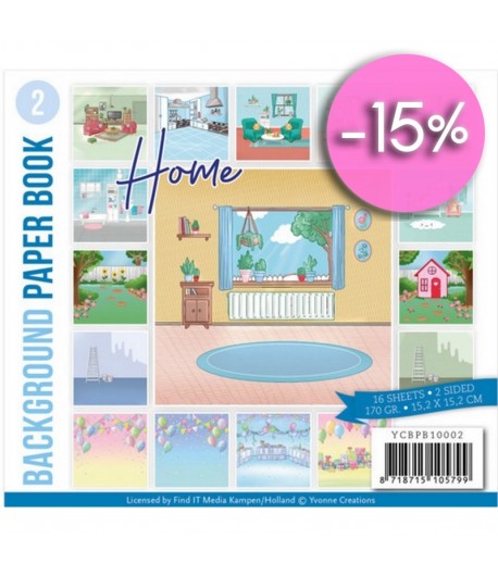 LIVRET 16 FEUILLES 15 X 15 CM HOME YCBPB10002