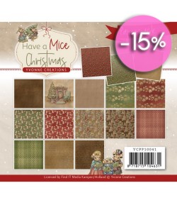 BLOC 22 FEUILLES 15 X 15 CM - HAVE A MICE CHRISTMAS YCPP10039