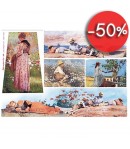 PAPIER DE RIZ PLAGES AQUARELLE 33 X 48 CM