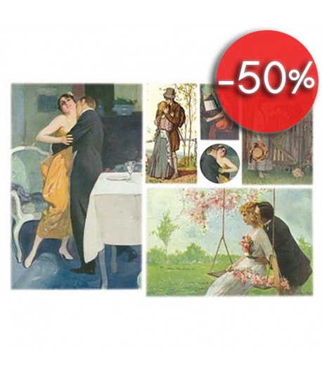 PAPIER DE RIZ  COUPLE 33 X 48 CM DFS149 STAMPERIA