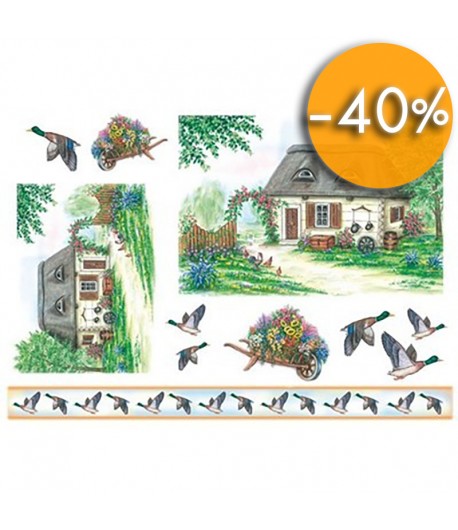 PAPIER DE RIZ OIES SAUVAGES 33 X 48 CM DFS049