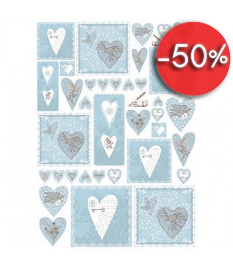PAPIER DECOUPAGE COEUR 50 X 70 CM DFG370