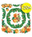 SERVIETTE PAPIER DE RIZ ROSES ET HOUX 50 X 50 CM DFT233