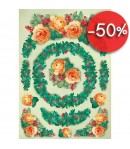 PAPIER DECOUPAGE ROSES JAUNES 50 X 70 CM
