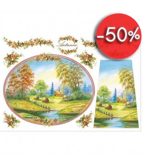 PAPIER DE RIZ AUTOMNE 33 X 48 CM DFS068